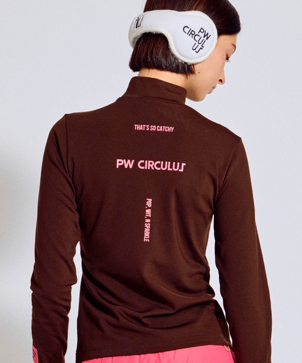 PW CIRCULUS 【裏起毛であたたか】【WOMEN】CATモチーフ  裏起毛ロングスリーブモックネックT   ゴルフウェア レディース 