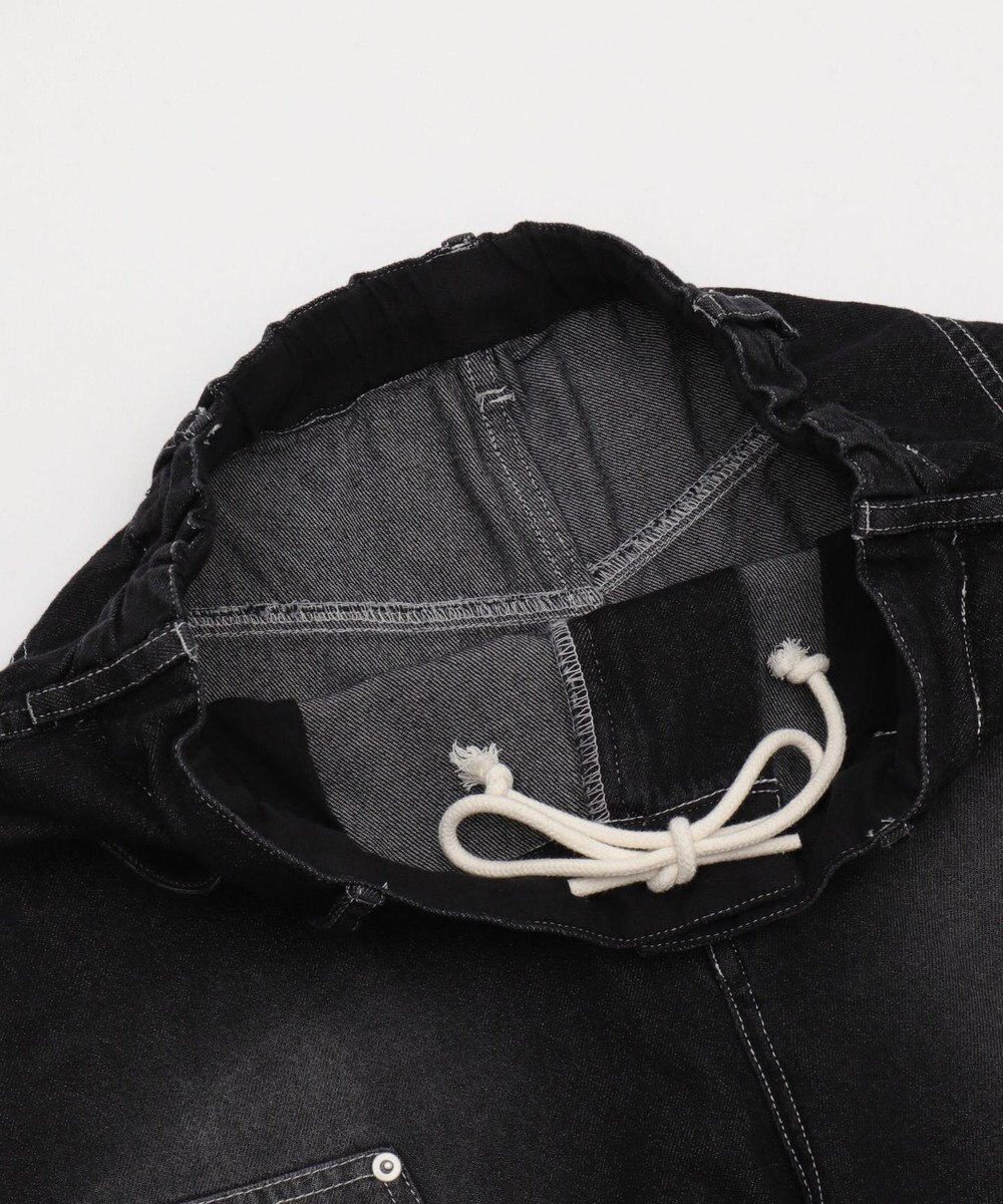 WEGO 【ユニセックス着用ITEM】ダブルニーロゴデニムショーツ 