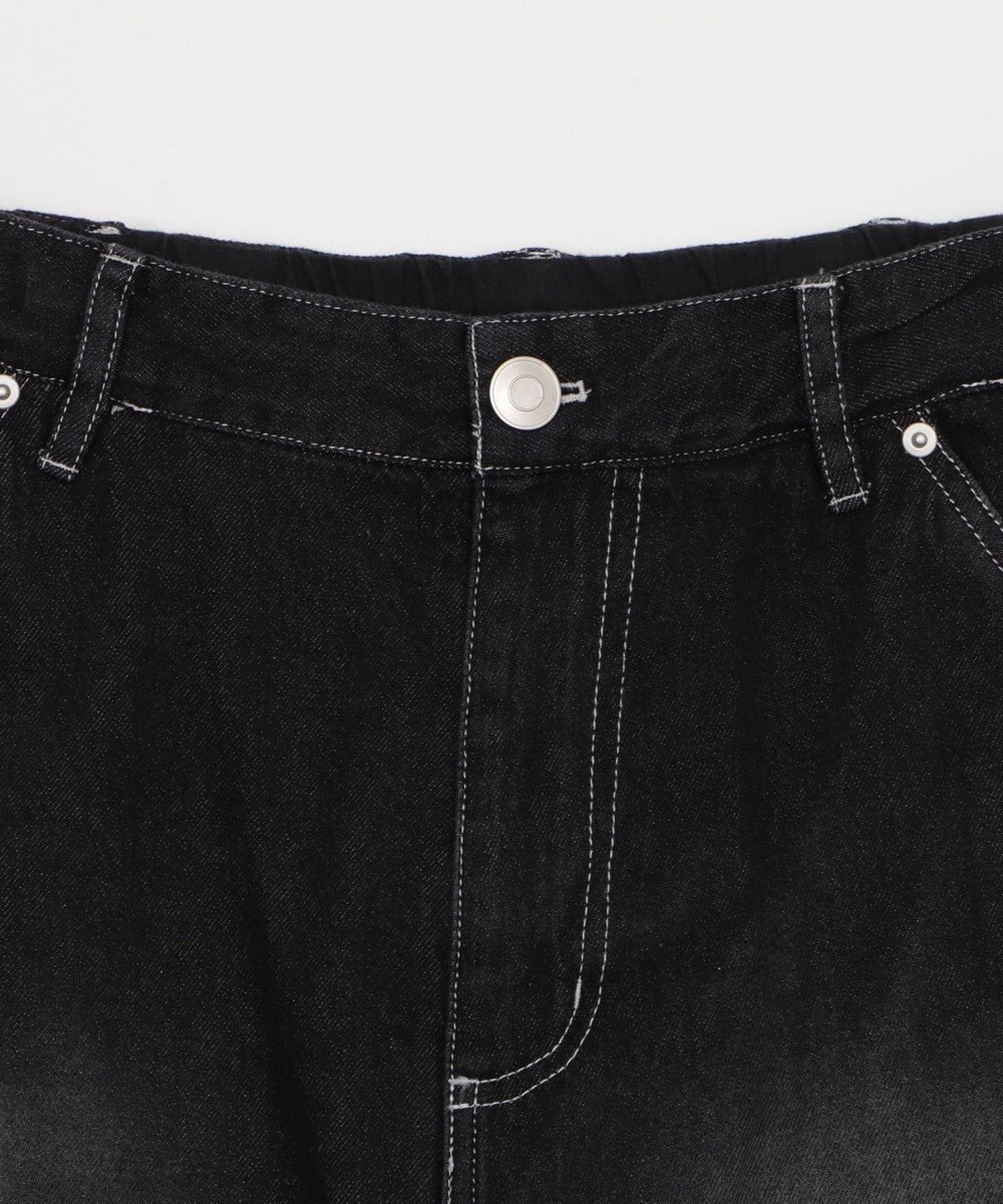 WEGO 【ユニセックス着用ITEM】ダブルニーロゴデニムショーツ 