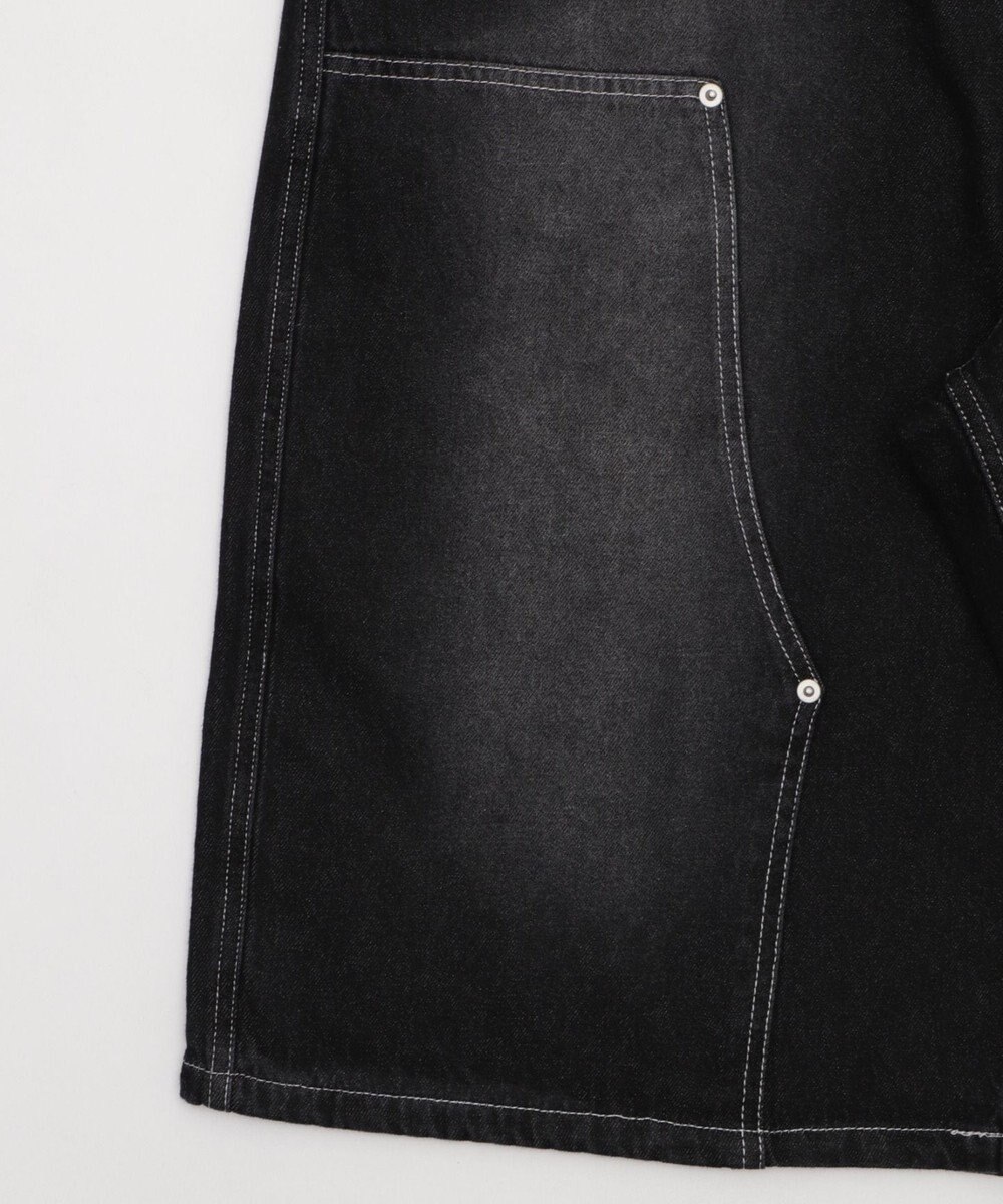 WEGO 【ユニセックス着用ITEM】ダブルニーロゴデニムショーツ 