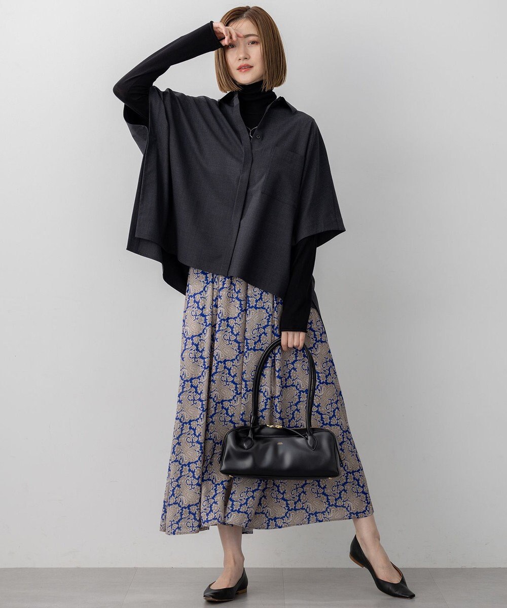 23区 L 【洗える】TWマットクロス ポンチョシルエット シャツ 