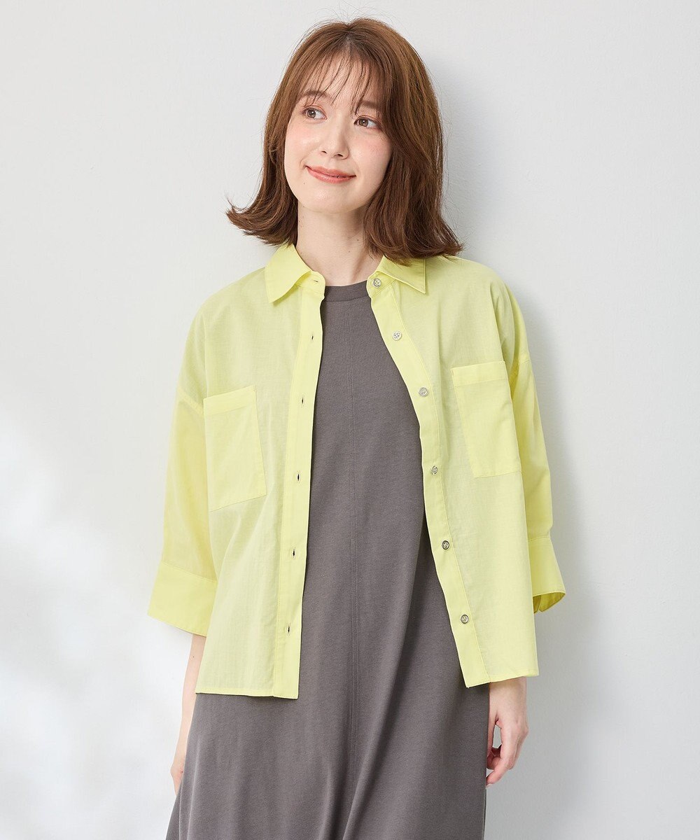 ANY コットンエアーウォッシュ5分袖シャツ 