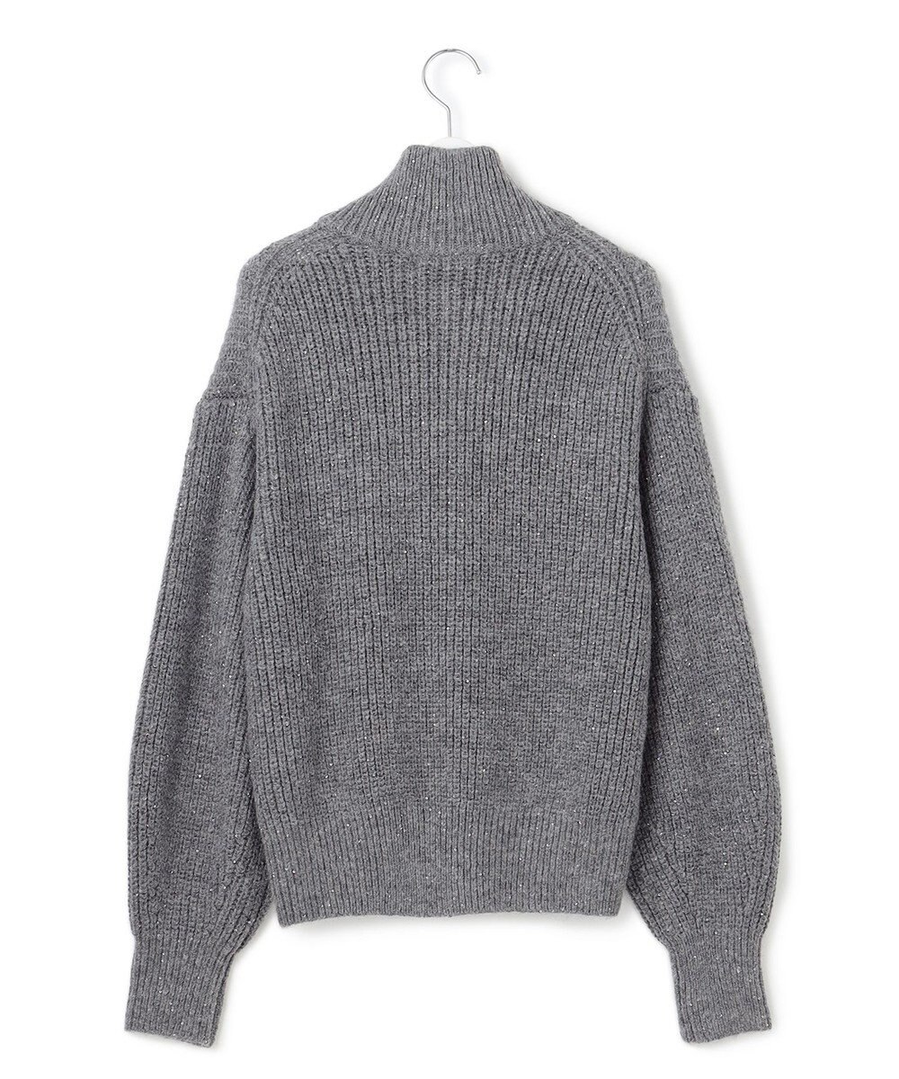 23区 L 【洗える】スパンコールバルキー ダブルジップ ニットブルゾン 