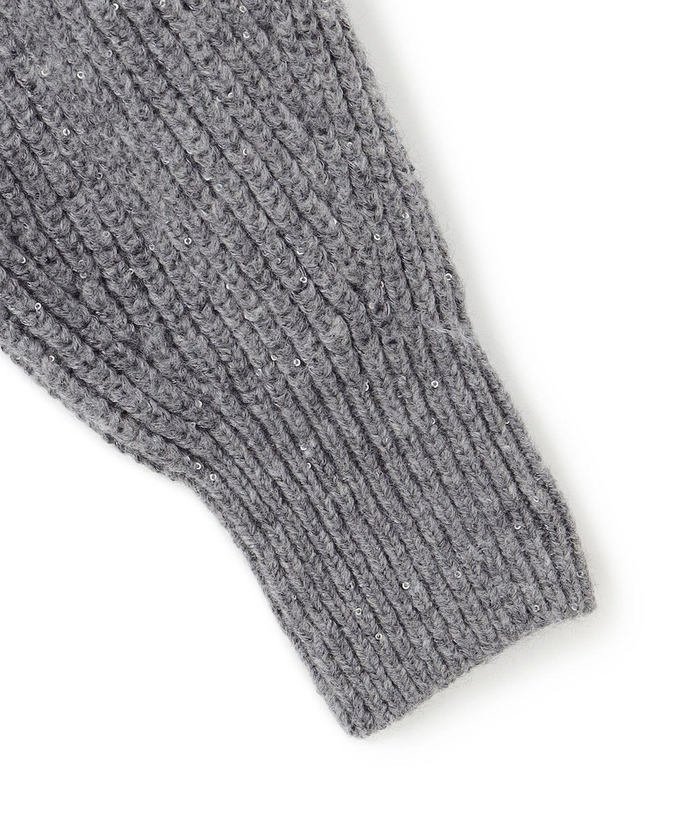 23区 L 【洗える】スパンコールバルキー ダブルジップ ニットブルゾン 