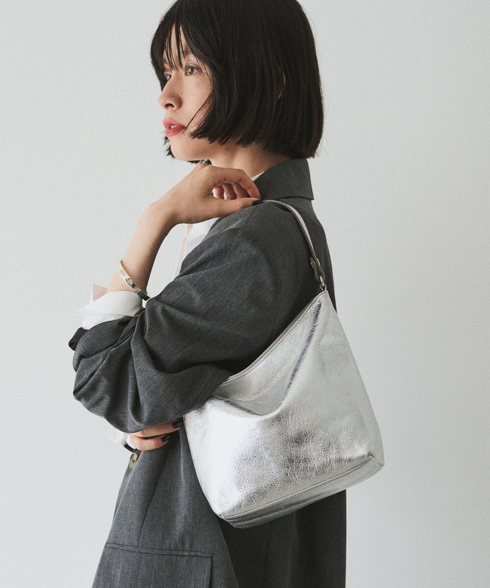 russet ソフトレザーシンプルショルダーバッグ【silver】(CE-1462) 