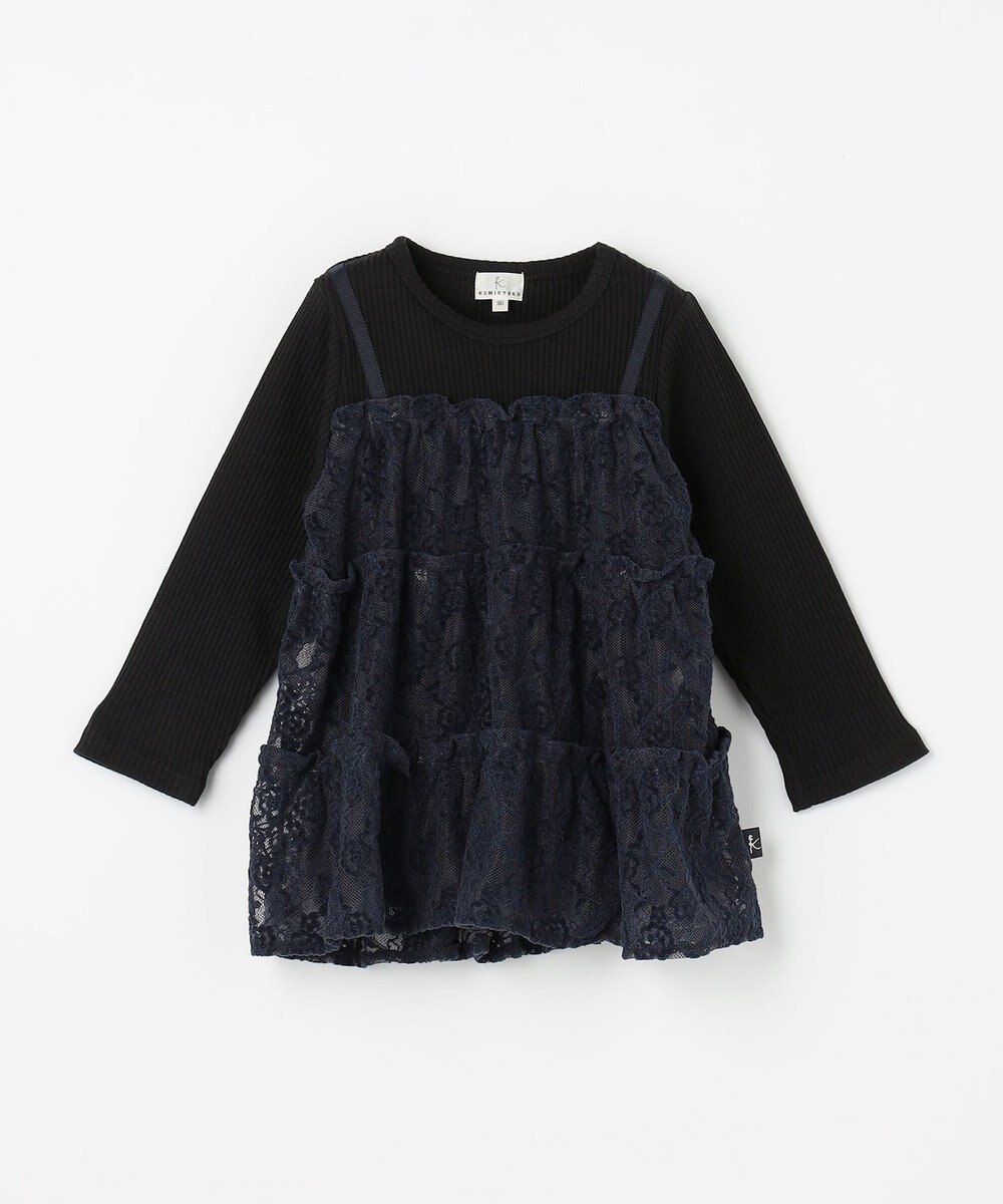 組曲 KIDS 【80-100㎝】スノウレースレイヤードトップス 