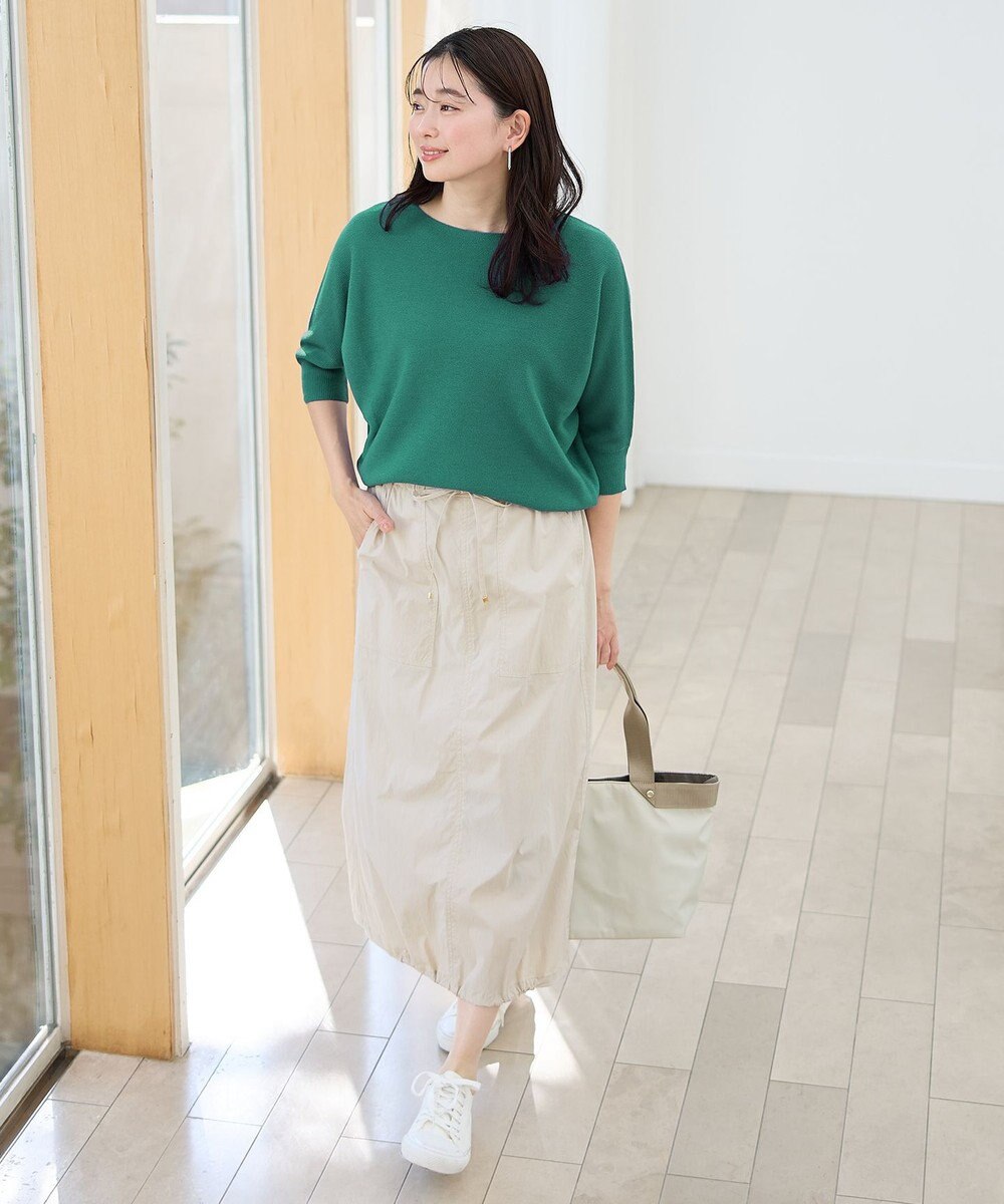 ANY L 【ウエストゴム】撥水ナイロンベイカースカート 