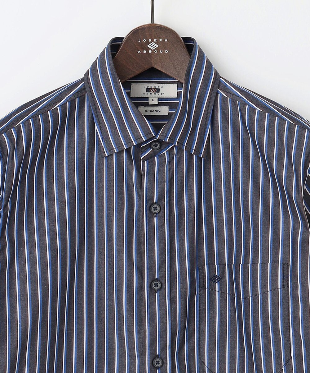 JOSEPH ABBOUD 【オーガニックコットン使用】オー ガニックコットンカラーストライプシャツ 