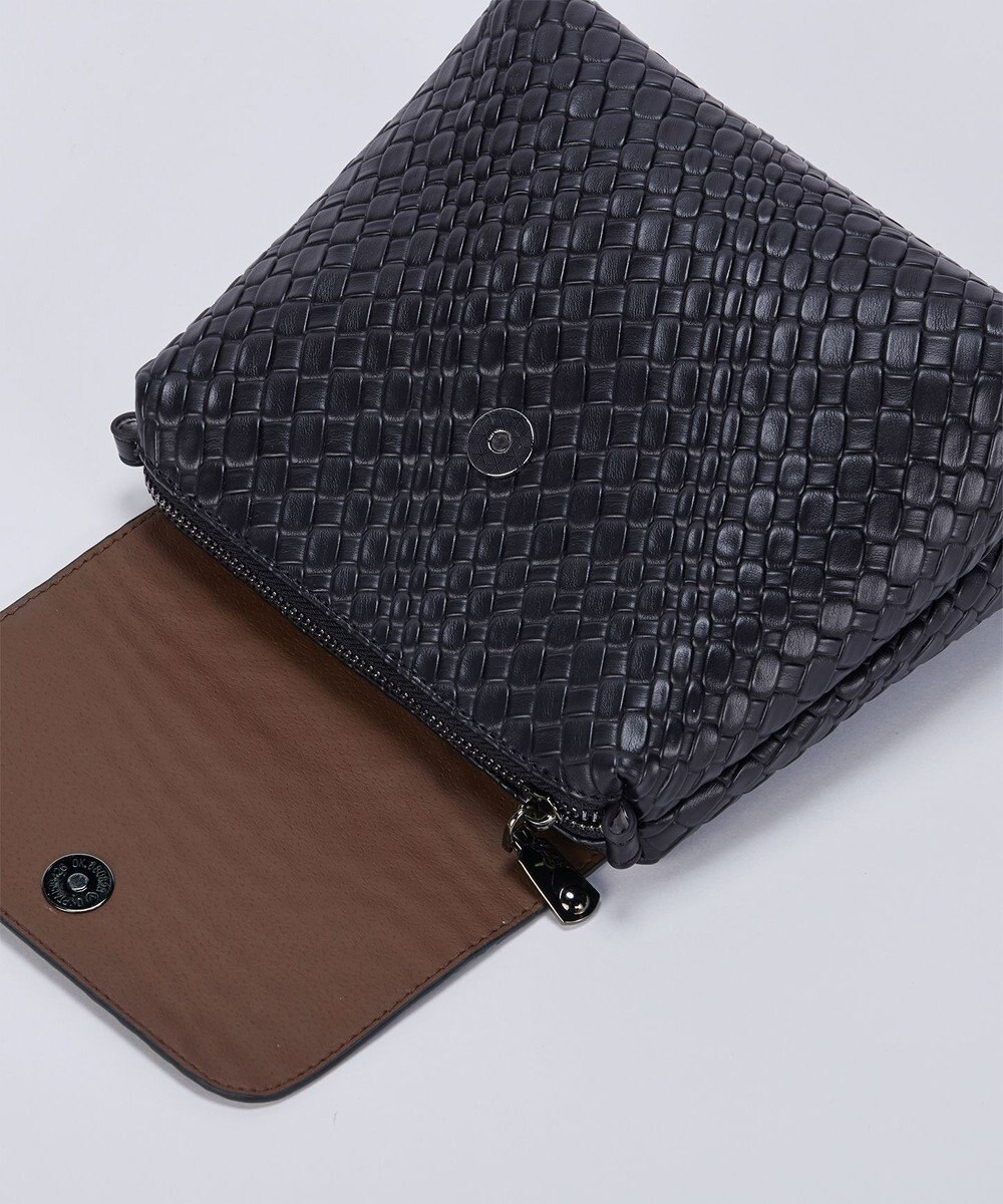 Tiaclasse 【2点セット】編み込み風ショルダーバッグ＋ショルダーポーチ付き 