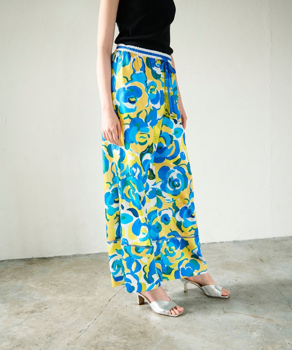 GRACE CONTINENTAL ペイントカラーワイドパンツ 