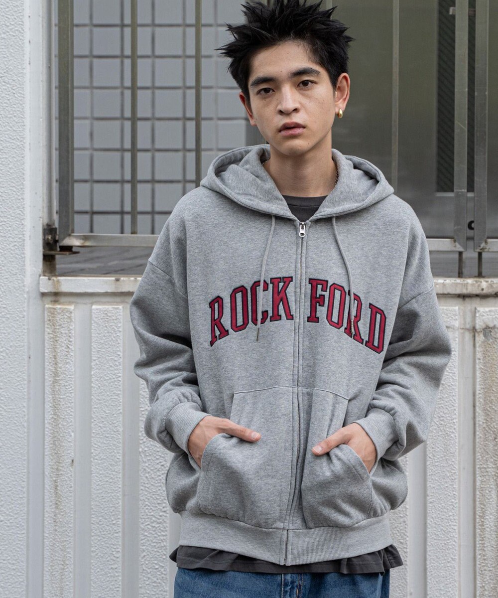 WEGO ワッペンロゴジップパーカー 