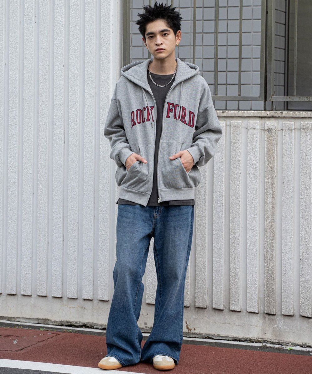 WEGO ワッペンロゴジップパーカー 