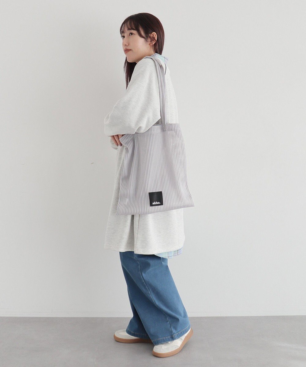 CRAFT STANDARD BOUTIQUE akha.ストライプメッシュトートバッグ 