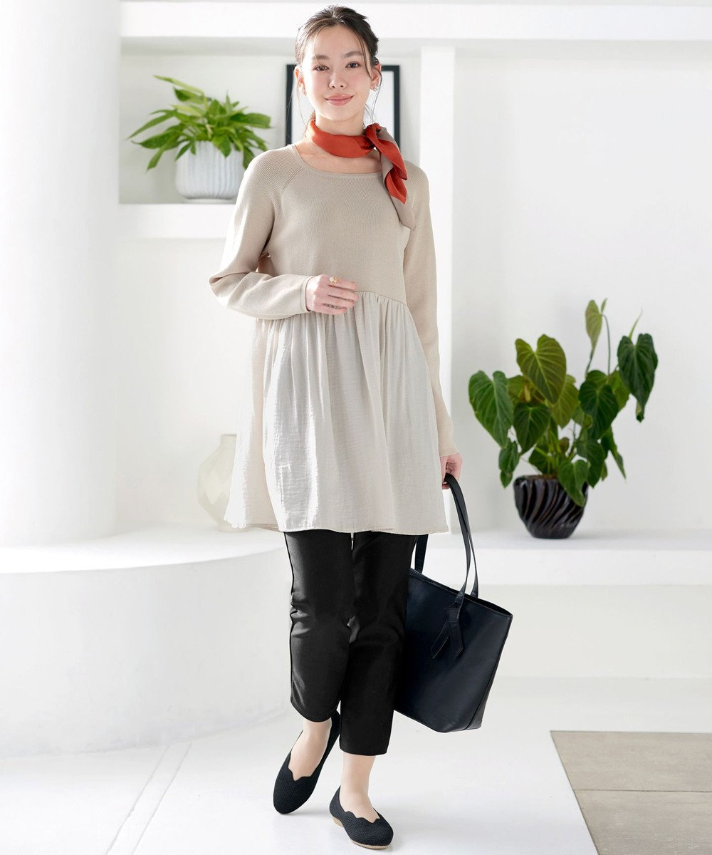 Tiaclasse L ヴィンテージサテンドッキングニットチュニック 