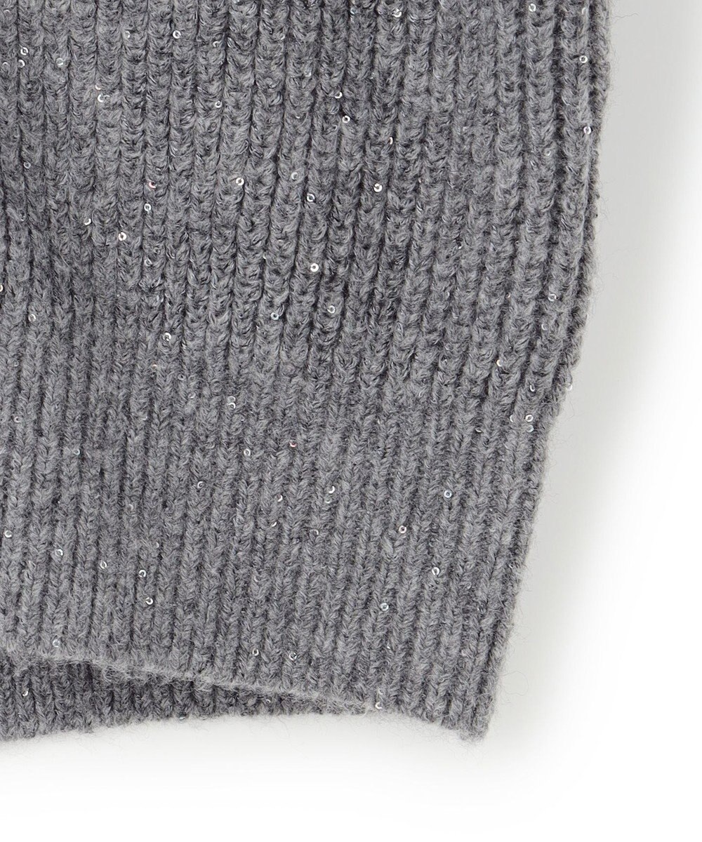 23区 L 【洗える】スパンコールバルキー ダブルジップ ニットブルゾン 