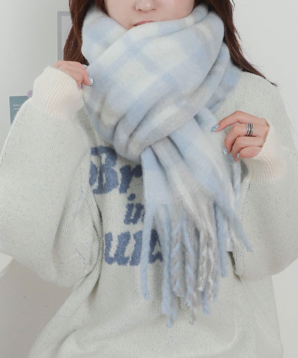 WEGO 【マフラー/ユニセックス着用】ワイドフリンジストール 