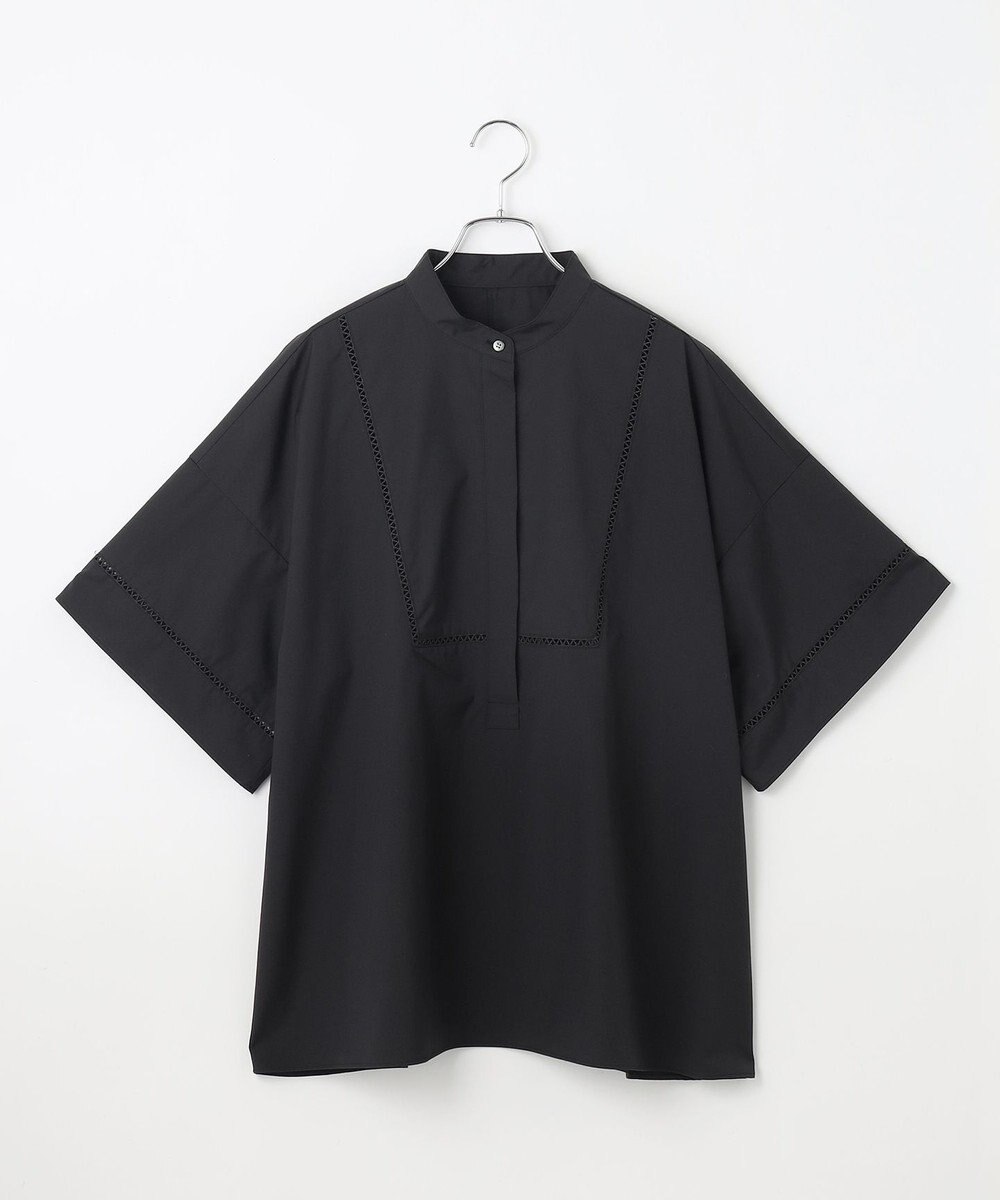 #Newans 【洗える/セットアップ可能】ハシゴレースビブデザインシャツ 