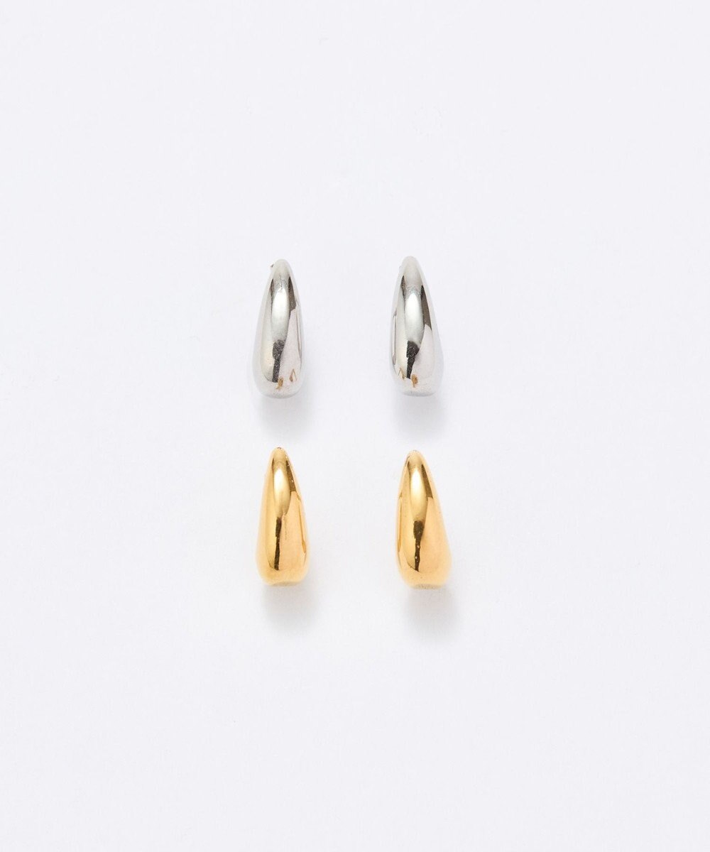 Phoebe 【金属アレルギー対応】ドロップハーフフープミニピアス　シルバー/サージカルステンレス 