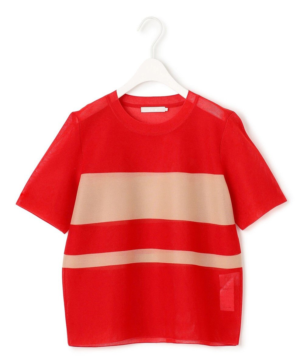 ICB 【洗える】 シアースムースボーダー ニット 