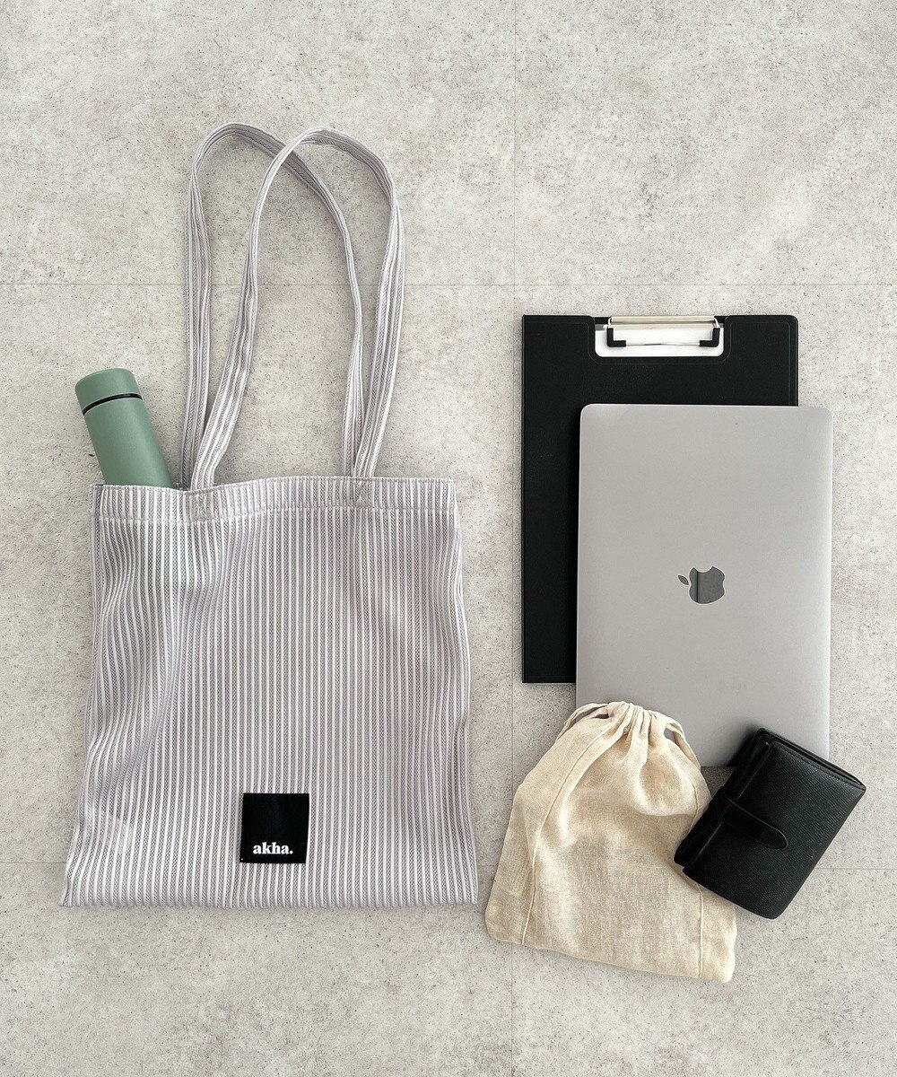 CRAFT STANDARD BOUTIQUE akha.ストライプメッシュトートバッグ 