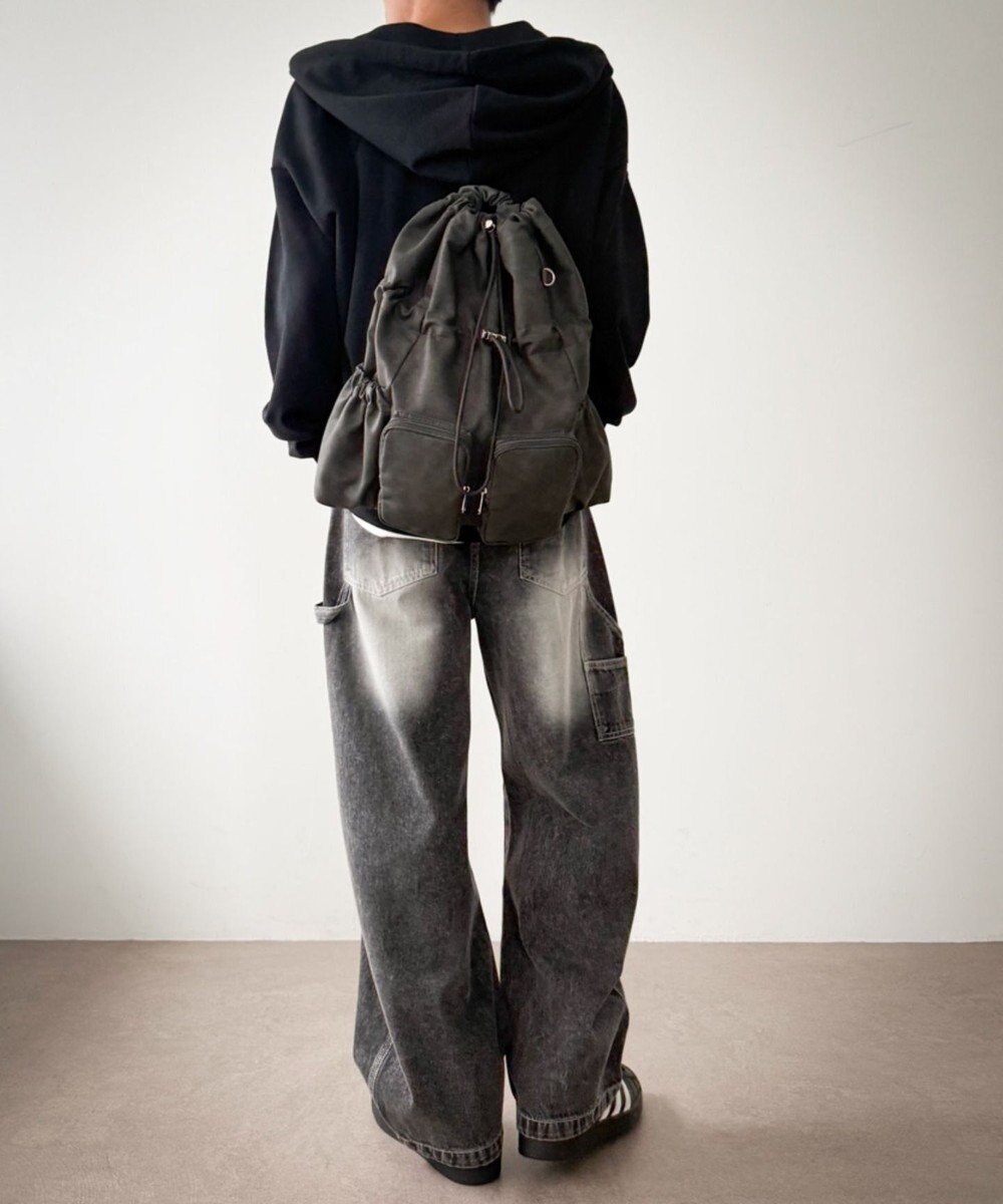 WEGO 【ユニセックス着用ITEM】2ポケットPUドロストナップサック 