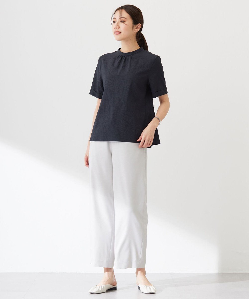 J.PRESS LADIES 【セットアップ対応・洗える・UVケア・速乾】 OXIJEWELストレッチ セミワイド パンツ 