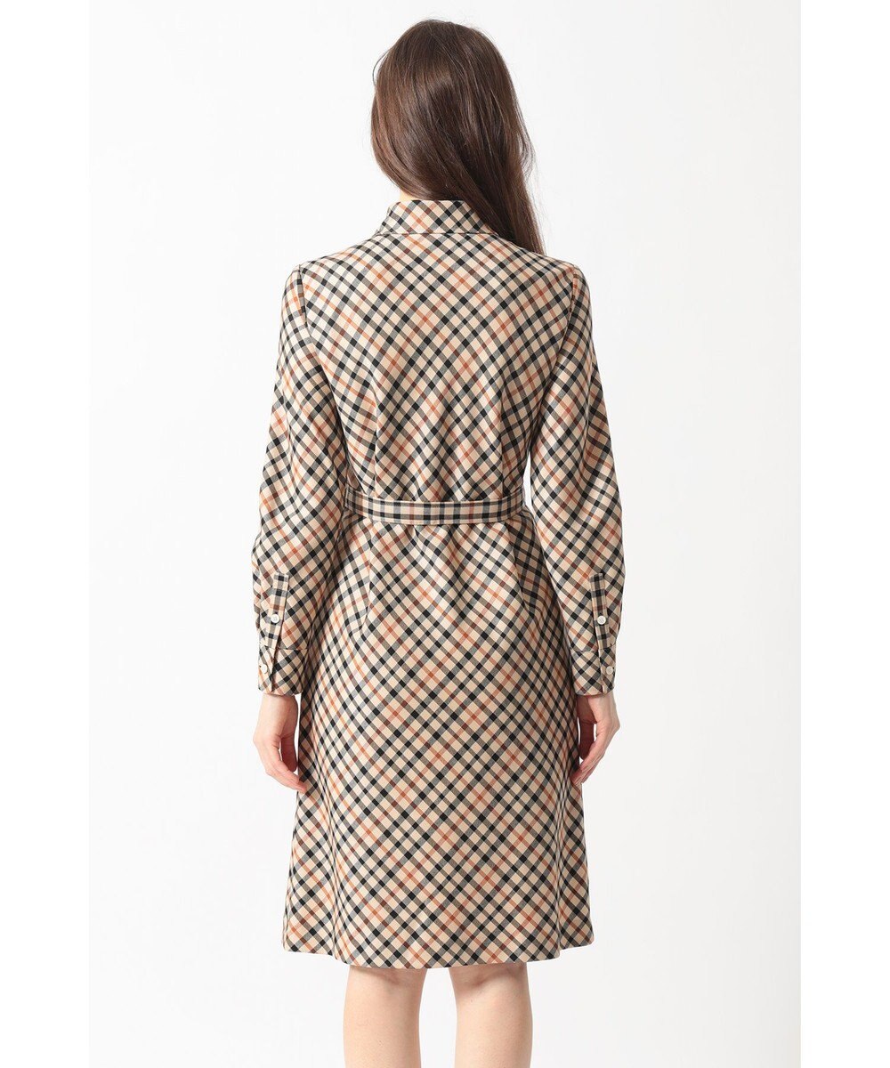 DAKS ハウスチェック バイアスシャツワンピース 