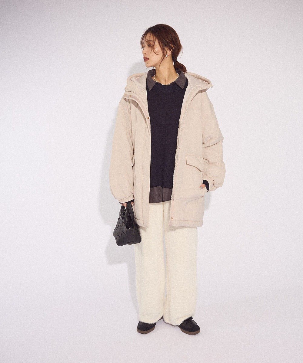 Green Parks フーディ中綿コート 