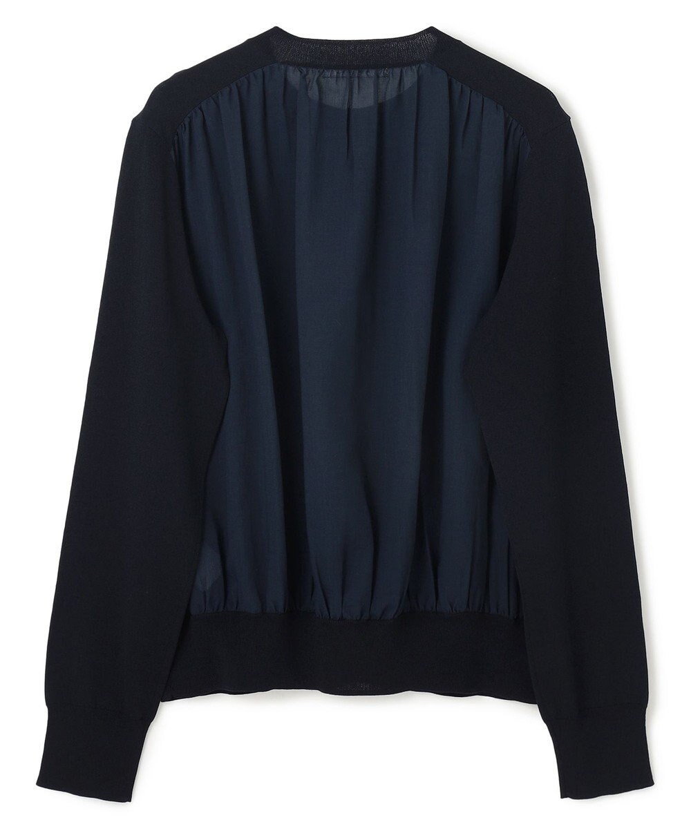 BEIGE， 【洗える】NADIA / バックオーガンジークルーネックカーディガン 