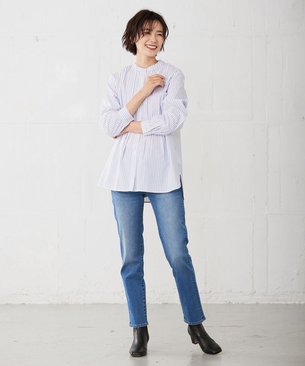 J.PRESS LADIES 【洗える】 BEZ VEGA ピンタック ストライプ ブラウス 