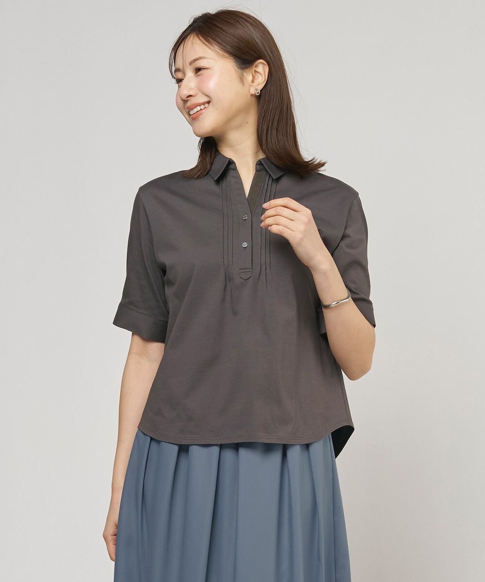 J.PRESS LADIES L ドライコットン ポロ カットソー 