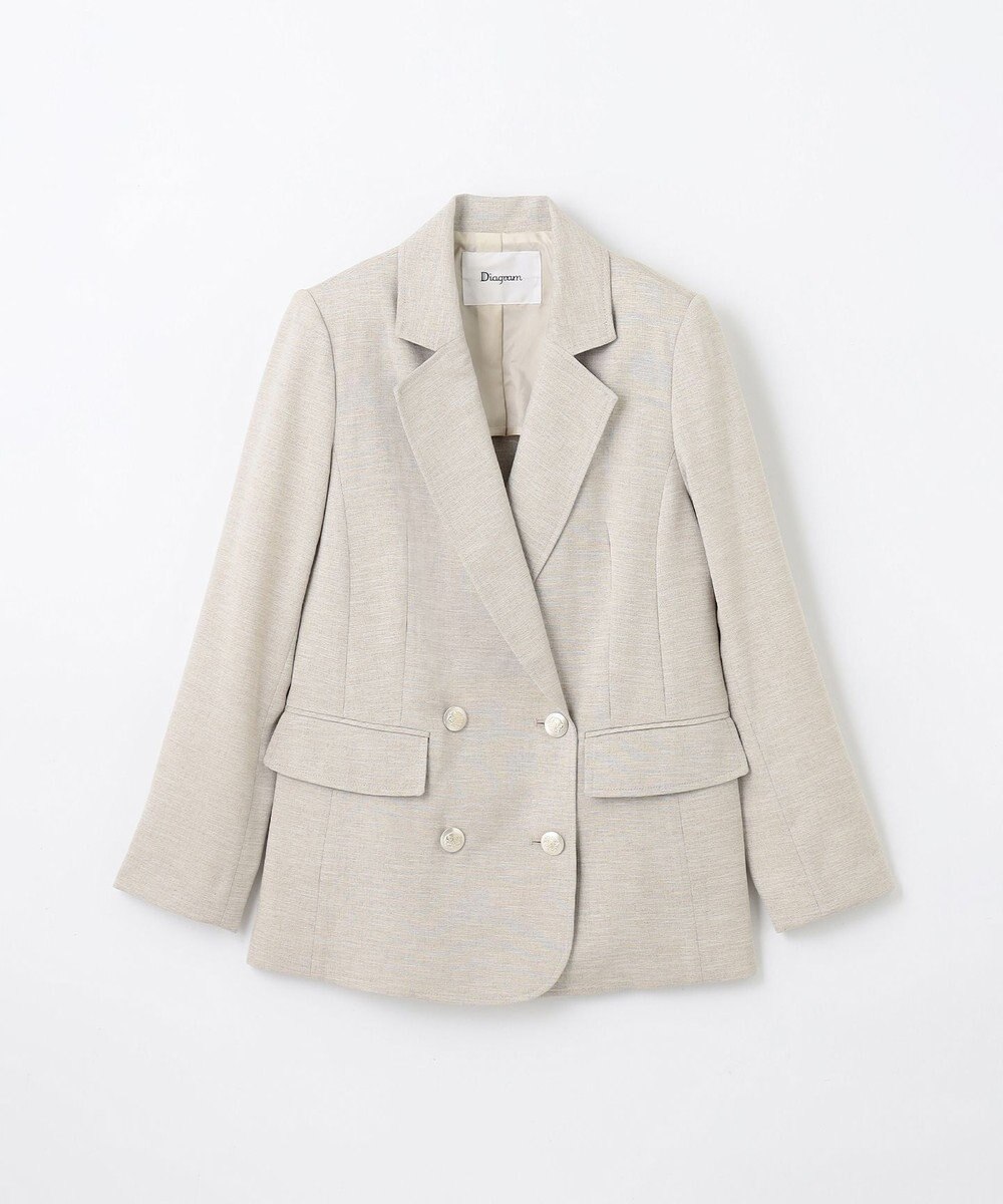 GRACE CONTINENTAL 麻調バックギャザージャケット 