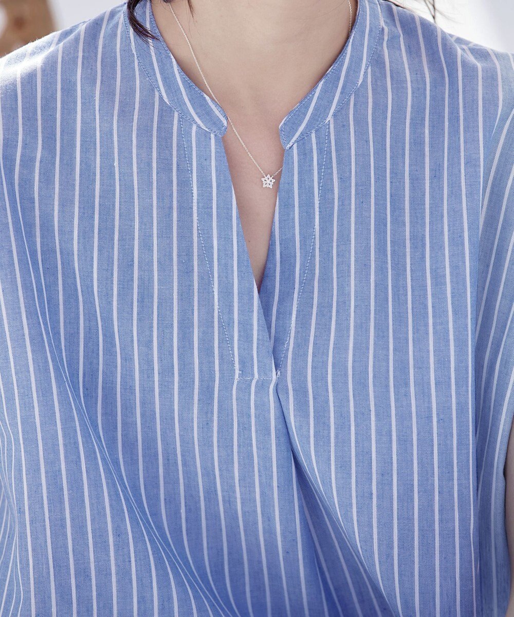 Tiaclasse 【洗える】リネンミックススキッパーシャツワンピース 