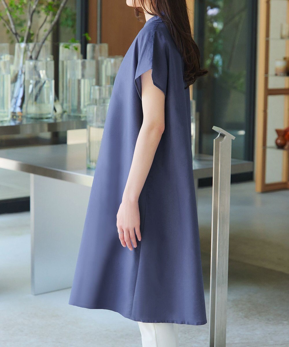 Tiaclasse 【洗える】リネンミックススキッパーシャツワンピース 