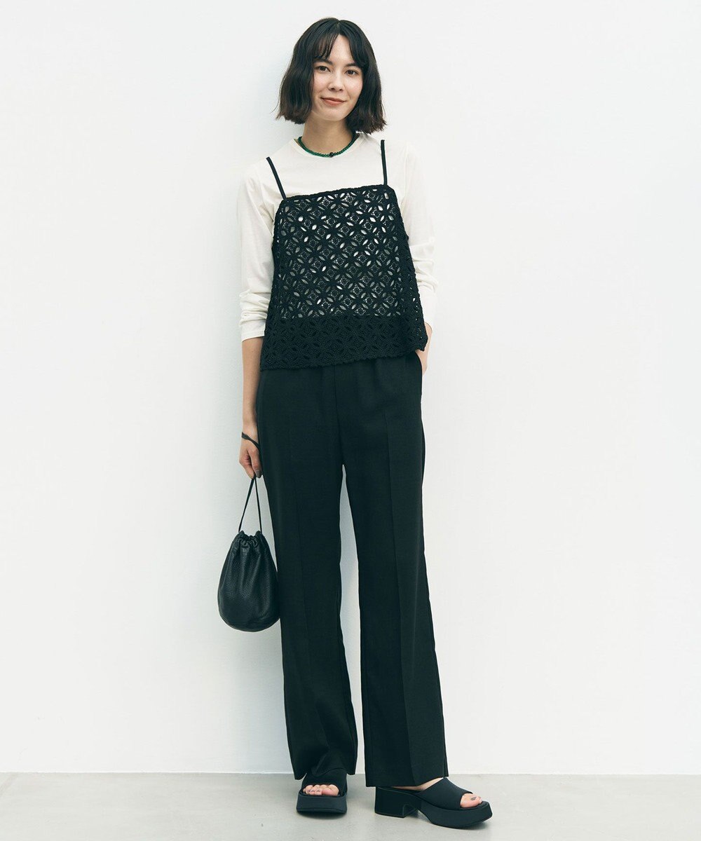 UNFILO 【セットアップ着用可/ウエストゴム】TENNEN TOUCH セミフレア パンツ 