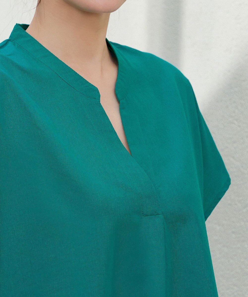 Tiaclasse 【洗える】リネンミックススキッパーシャツワンピース 