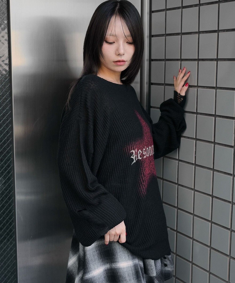 WEGO モヘアタッチスターBIGニット 