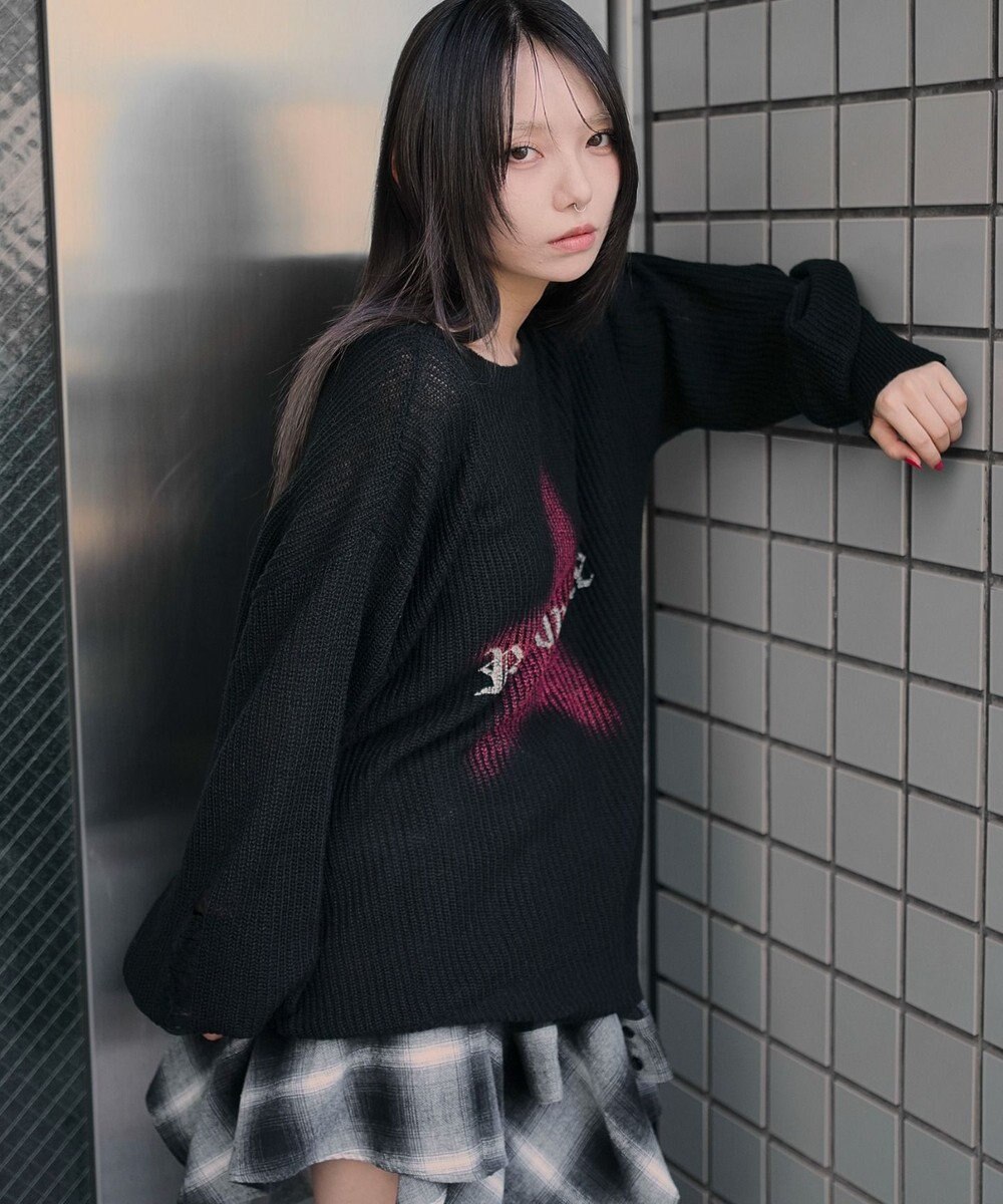 WEGO モヘアタッチスターBIGニット 