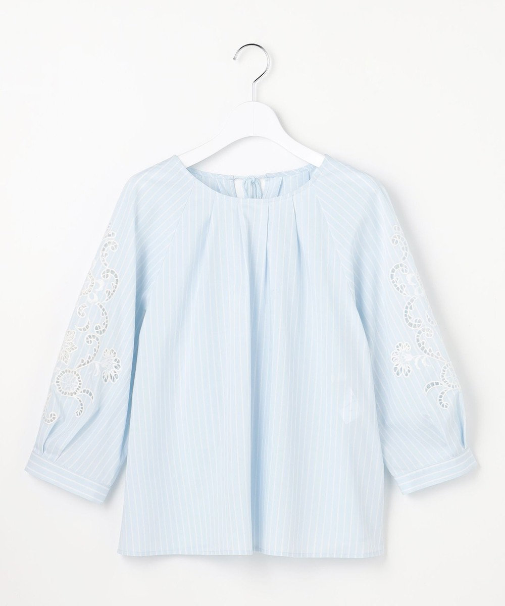 自由区 S エンブロイダリーブロードパフスリーブ ブラウス 