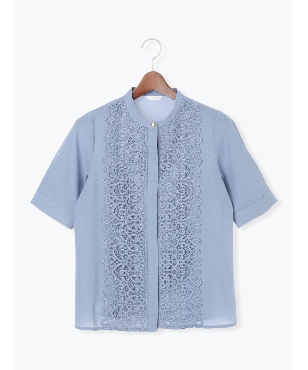 Te chichi 【WEB限定カラーあり】フロントレース5分袖ブラウス 