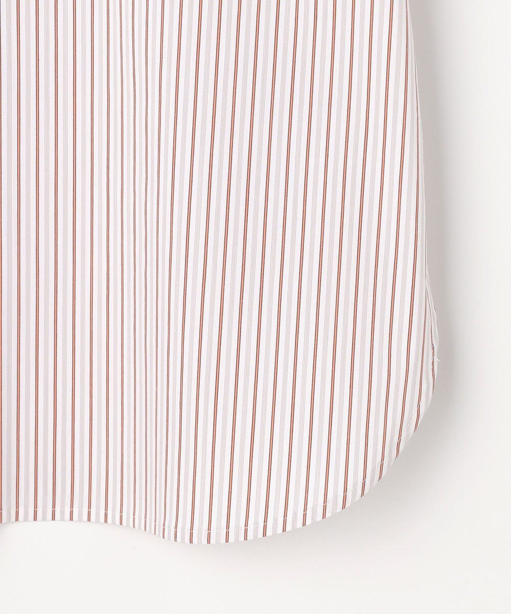 J.PRESS LADIES BEZコットンナイロン ストライプ フリル襟 ブラウス 