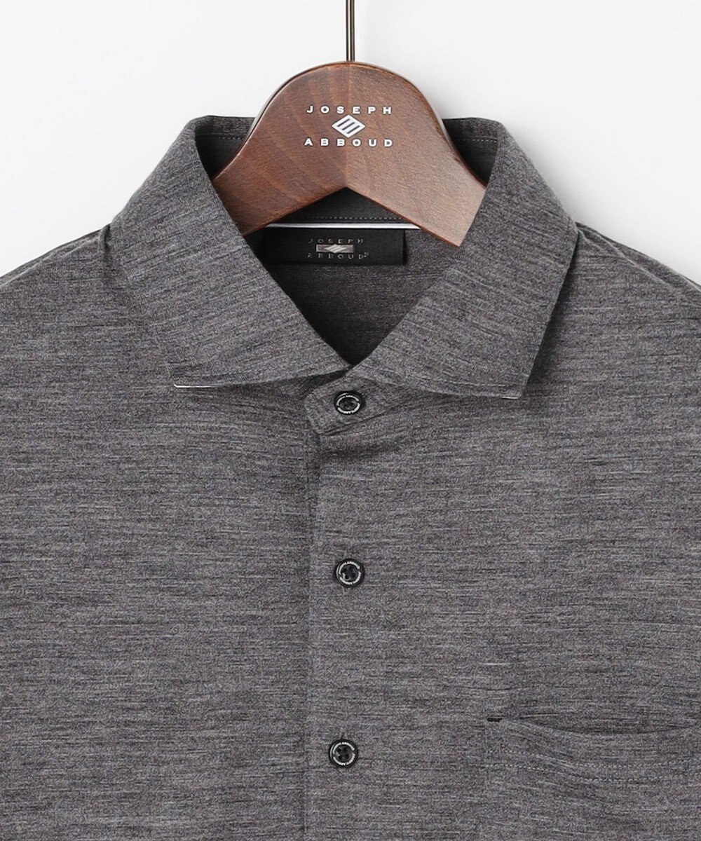 JOSEPH ABBOUD 【ふっくらあたたかウール100％】ウールダディポロシャツ 