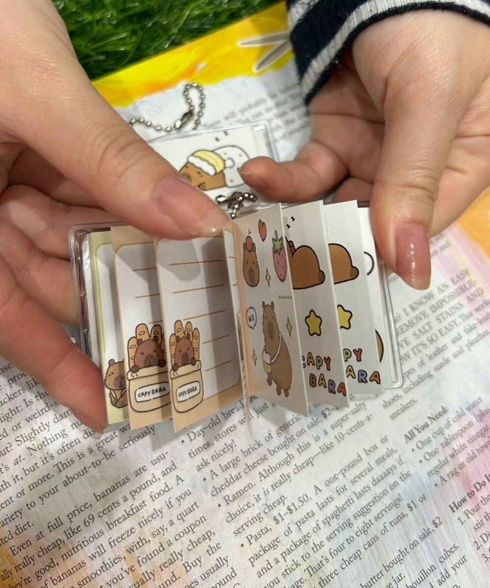 WEGO ボールチェーン付きカピバラステッカーメモ 