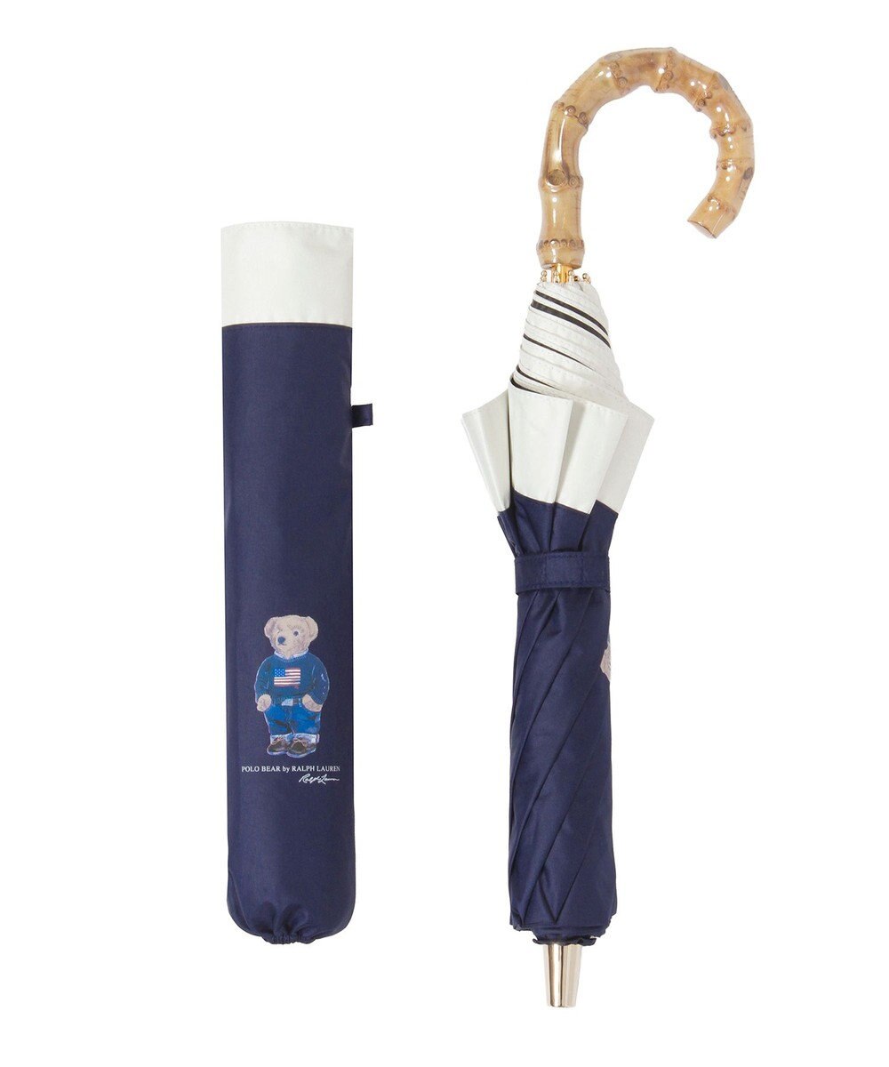 MOONBAT 【WEB限定/遮光率100%/遮熱/UV】POLO RALPH LAUREN（ポロ ラルフローレン）晴雨兼用日傘 ポロベア バイカラー 折りたたみ傘 楽折 