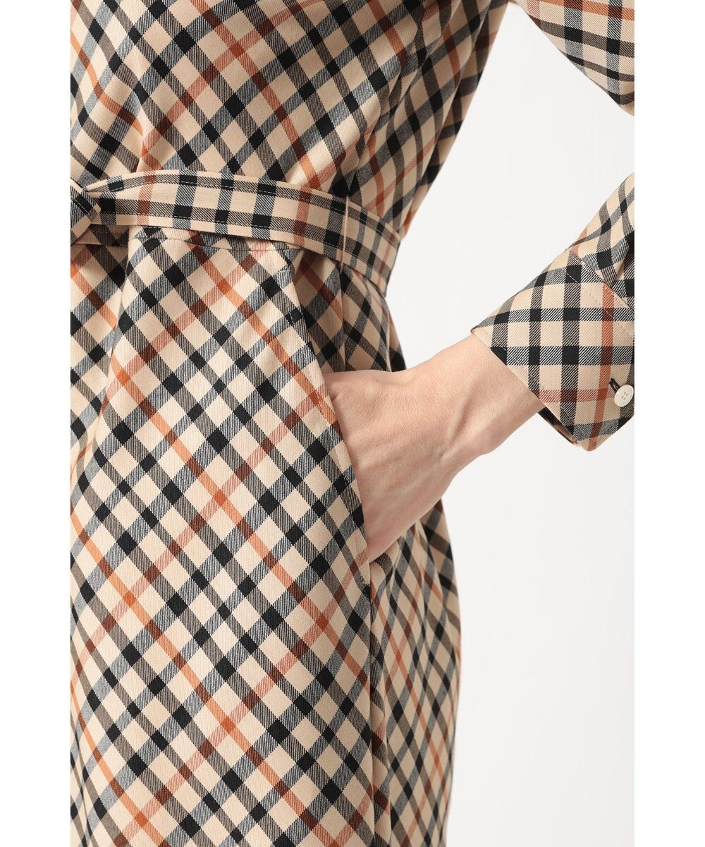 DAKS ハウスチェック バイアスシャツワンピース 