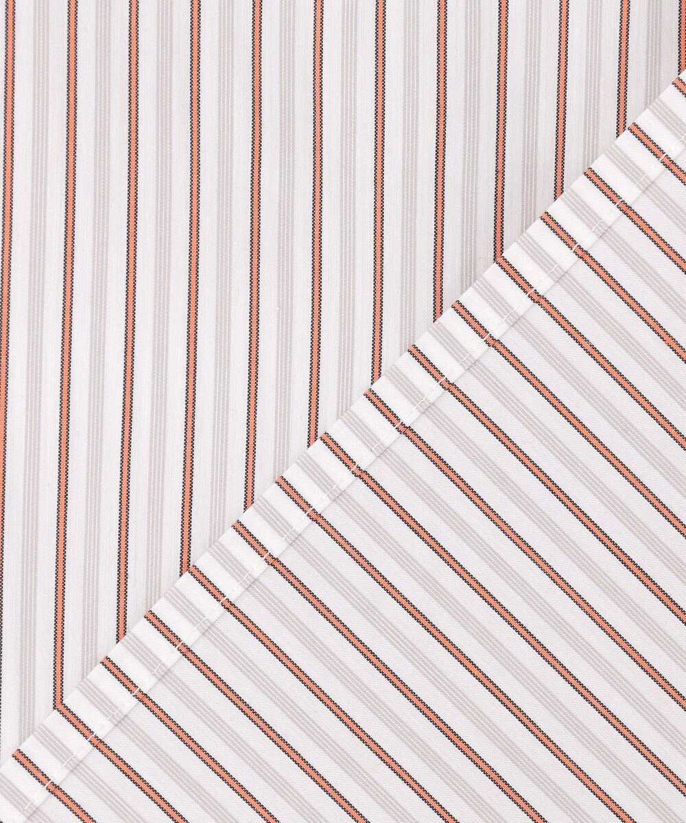 J.PRESS LADIES BEZコットンナイロン ストライプ フリル襟 ブラウス 