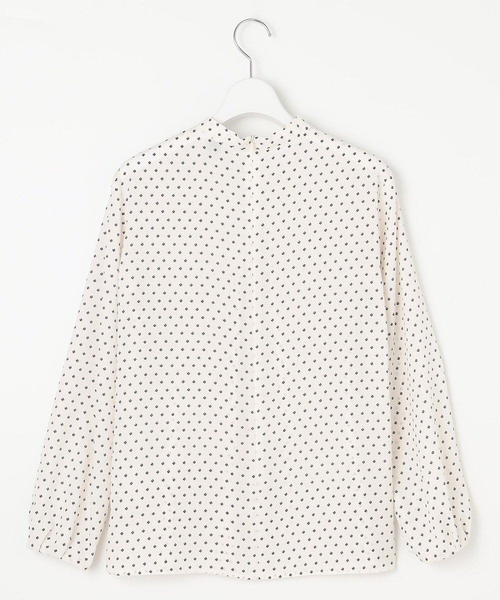 J.PRESS LADIES L 【洗える】ジオメトリックプリント ブラウス 