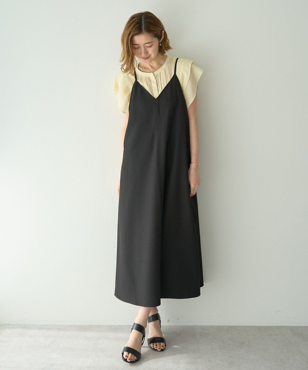 YECCA VECCA 【前後2way】レースアップキャミワンピース 