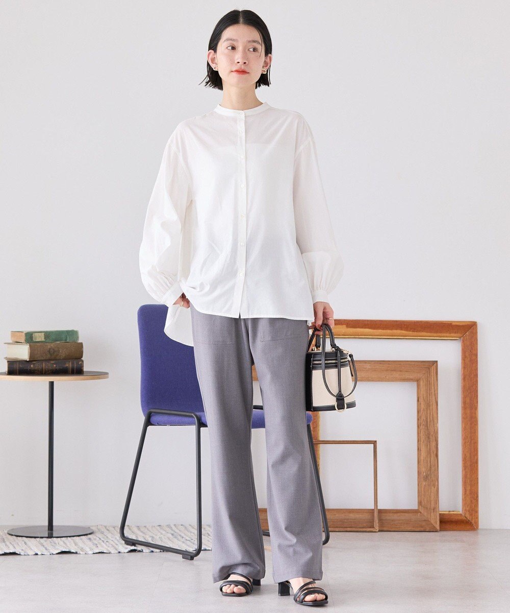 AMERICAN HOLIC イージーケアバックフリルバンドカラーシャツ 