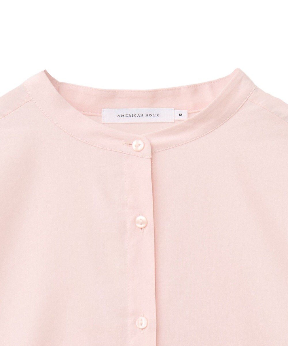 AMERICAN HOLIC イージーケアバックフリルバンドカラーシャツ 